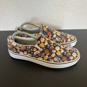 Vans x Peanuts The Gang Slip On Shoes Charlie Brown Snoopy Womens 10.5